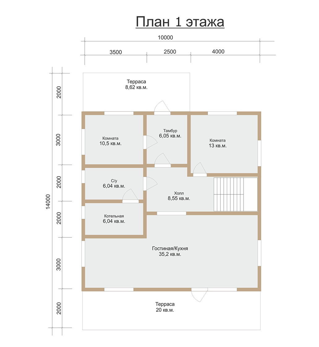 Проект каркасного дома 10х14 (ДФ-04) - описание с ценами, фото и  планировками